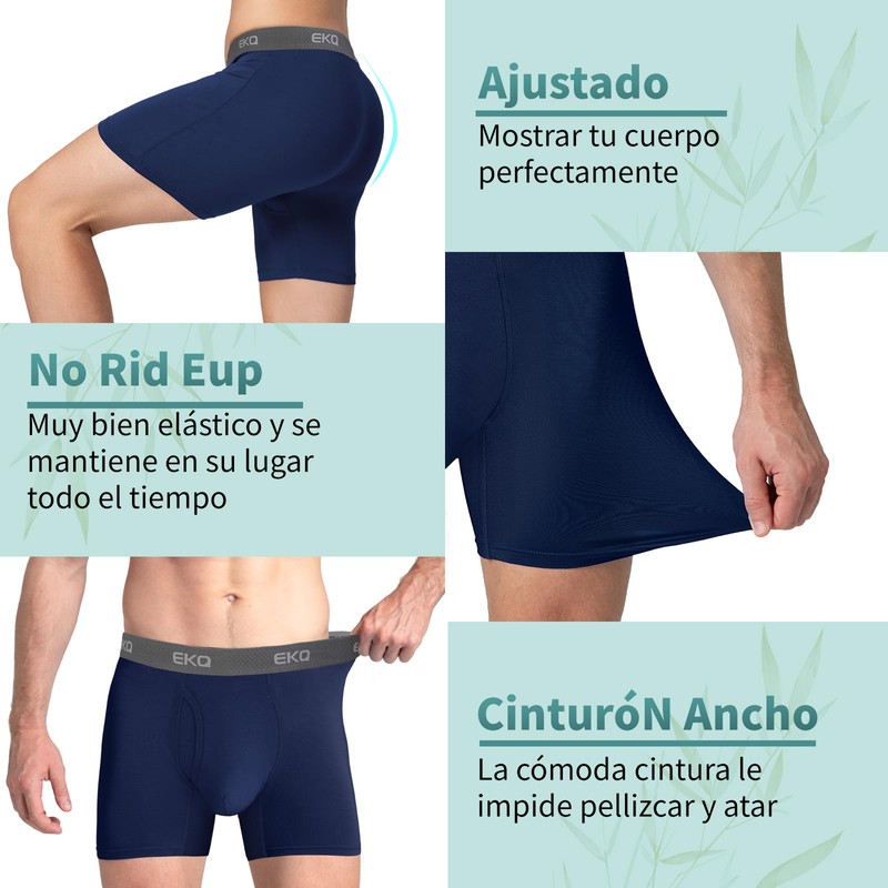 EKQ Boxer Hombre Bambu 6 Piezas Ropa Interior Hombre Calzones