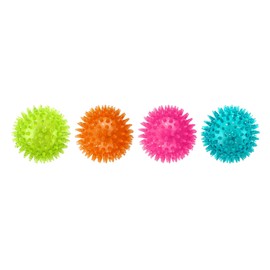 ASPCA Squeaky Puppy Teething Spikey Glitter Ball Chew Toy, Non-Toxic TPR Rubber for Small to Medium Dogs - Random Color Shipped