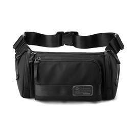FANDARE Men's Shoulder Bag Sling Bag Waist Pack Crossbody Messenger Bag Personal Flex Bag for Men Messenger Bag Work Bag for Hiking Cycling Travel Outdoor Daily College Use Satchel Bag Black