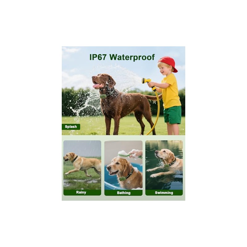 Shock Collar for Dogs, IP67 Waterproof Dog Training Collar with
