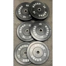 Signature Fitness 2" Olympic Bumper Plate Weight Plates with Steel Hub, 120-Pound Set, 2x 10LB, 2x 15LB, 2x 35LB