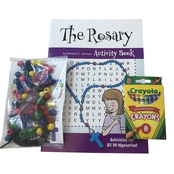 The Rosary Children's Activity Set with Create a Rosary Craft Kit and Book with Crayons