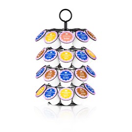 Rkyfoe Coffee Pod Holder, K Cup Holders,Coffee Pod Storage Carousel Holder Organizer Compatible with K Cups Pods ,Spins 360-Degrees Design ,40 Pods Capacity, Round, Black