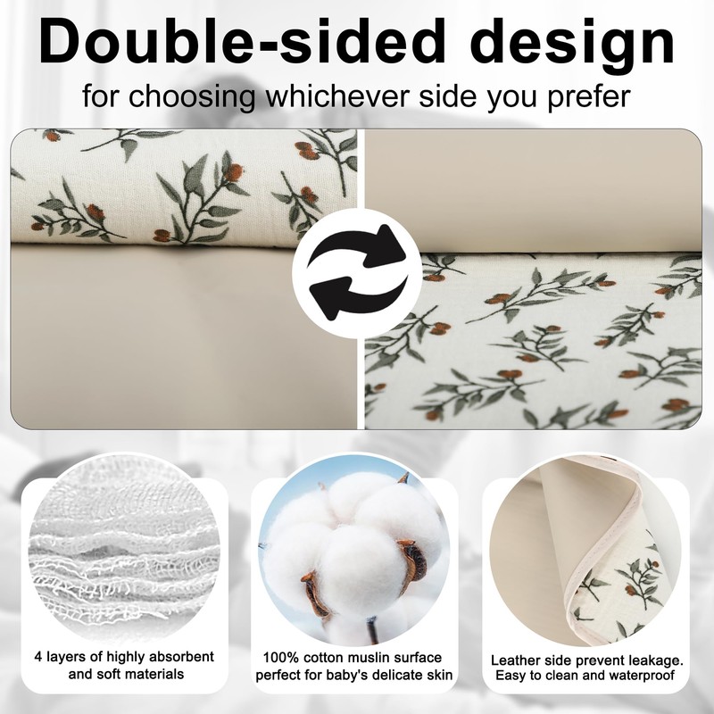 Baby Diaper Changing Pad, 19.7"x25.6" Waterproof Changing Pad Liners with