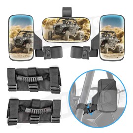 WSAYS For John Deere Gator XUV 550 620i 850D 855M Rear-View Center + Side Mirrors Sets