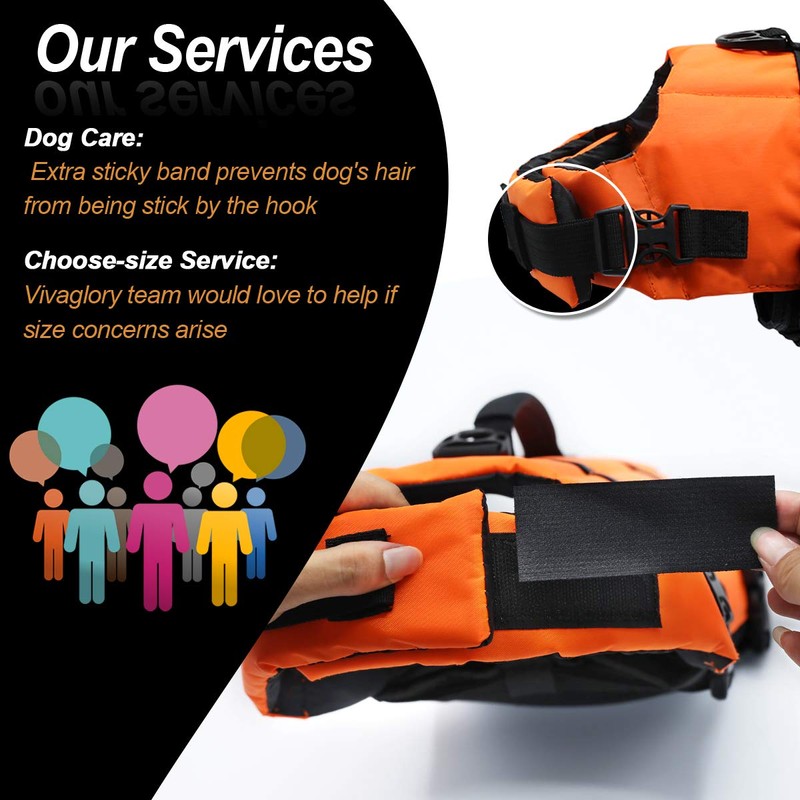 VIVAGLORY Ripstop Dog Life Jacket for Small Medium Large Dogs