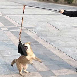 Pssopp Dog Bite Rag,Puppy Leather Dog Bite Rag Toy Bite Work with Handle Leather Bite Rag Dog Training Bite Rag Dogs Interactive Toy Suitable for Indoor and Outdoor Games