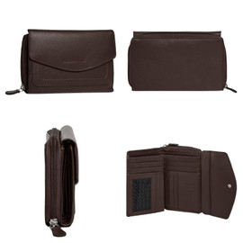 bruno banani Genuine Leather Women's Large Wallet with RFID Protection, Wallet with Coin Compartment, Purse for Many Cards, 022206, brown, One size fits all