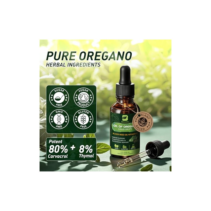 B BEWORTHS Gotas de aceite de orégano orgánico B BEWOTHS
