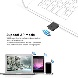 PUSOKEI Adaptador USB WiFi Bluetooth, Receptor Externo de Red Inalámbrica con Banda Dual de 600 Mbps 2.4 / 5Ghz, Mini Dongle WiFi para PC/Laptop/Escritorio