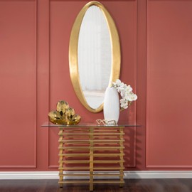 Sagebook Home Creative Abstract Ceramic Heart Sculpture, Room, Office Decor or Gift, Gold, 12 L x 5 W x 12 H Inches