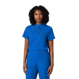 Jaanuu Savi Women's 1-Pocket Classic Banded Collar Scrub Top - Royal Blue M