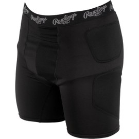 Rawlings Men's Standard Baseball Slider Shorts Black