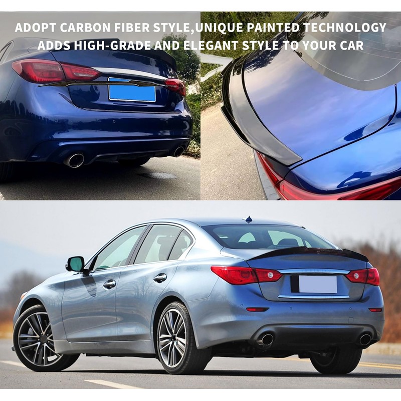 BDBO Rear Spoiler Wings for Infiniti Q50 2014 2015 2016