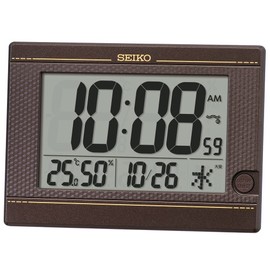 Seiko Clock Table Clock, Wall Clock, Digital Radio, Dark Brown Metallic, 5.9 x 8.3 x 0.9 inches (150 x 210 x 22 mm), SQ448B, Stand Used: 5.7 x 8.3 x 2.8 inches (145 x 210 x 71 mm)