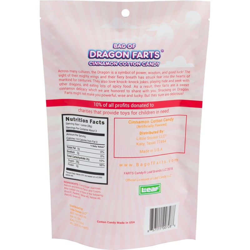 Dragon Farts Sweet Cinnamon Cotton Candy, 1 pack / 3