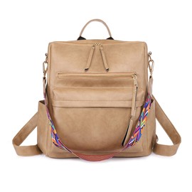 FANDARE Retro Backpack Women's 3 in 1 Handbag Girls School Bag Waterproof Shoulder Bag School Backpack Casual Daypacks for Commuting Travel Campus Sports School Bag Backpacks Durable PU, khaki,