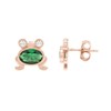 14k Rose Gold Over Sterling Silver Simulated Emerald & Cubic