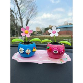 Rose Red Solar Dancing Flower Car Dashboard Decorations - Funny Solar Powered Dancing Flower Pot Flower Swinging Toy for Car Decor Funny Gifts for Friends Solar Power Kits Learning and Education