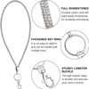 JJiaoLinin ID Card Holder Lanyard, Rhinestone Lanyard Id Badge Strap