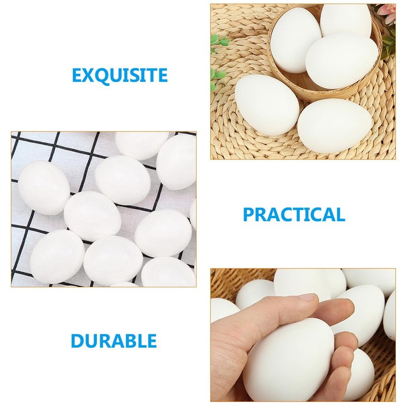 Kisangel Chicken Coop Eggs: 30Pcs White Fake Eggs, DIY Crafts,