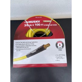 Husky 3/8 in. x 100 ft. Hybrid Air Hose ,1/4” NPT Fittings,300 PSI