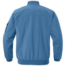 Gopune Men's Windproof Bomber Jackets Lightweight Running Windbreaker Outdoor Golf Fashion Coat Deep Blue,L