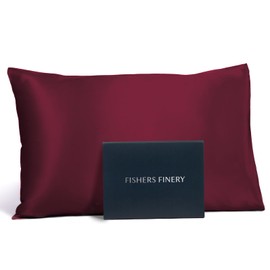 Fishers Finery 25mm 100% Pure Mulberry Silk Pillowcase, Good Housekeeping Winner (Red, King)