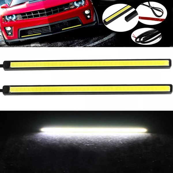 Unbranded 2x Ultra Slim Hyper White Aluminum LED DRL Car