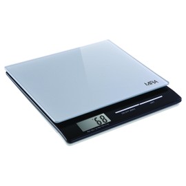 MIRA Digital Easy to Use Kitchen Food Scale | Portable Lightweight Slim Food Scale Measures Grams, Pounds & Ounces Glass Platform Multifunction Scale | Tare Function | 11 lb Capacity