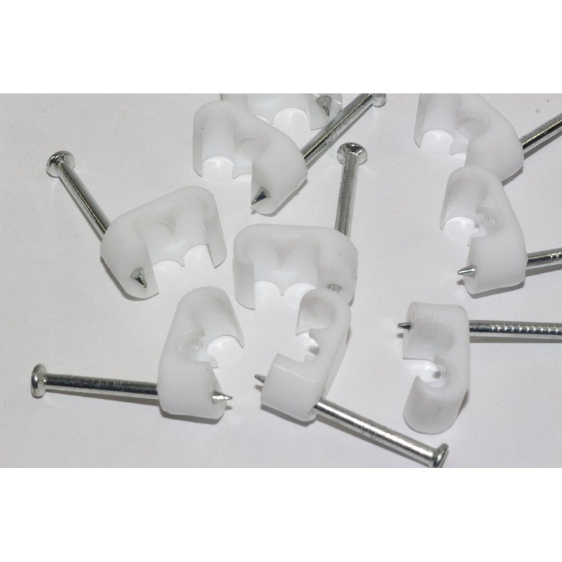 UKFIX 100 x White Twin Satellite Shotgun Cable Clips, Sky