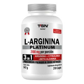 Arginina Platinum 2100mg por porcin, 210 Cpsulas L Arginina L Citrulina Beta Alanina Pre Workout Pre Entreno sin Cafeina Precursor de Oxido...