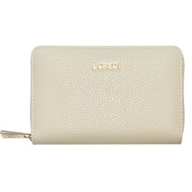 L.CREDI - Women's Purse Ziparound Medium RFID Perla (Cream)