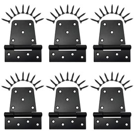 Hedume 6 Pack Heavy Duty Gate Hinges, 3.5 Inch Black Iron Extra Thick Industrial T Hinge, Barn Door Hinges Shed Door Hinges for Large Wooden Gates Wood Fence Outdoor (Screws Included)