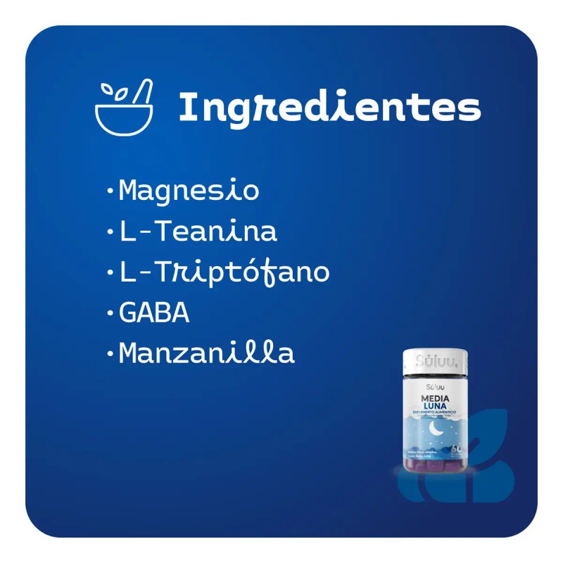 Súluu Media Luna Gomitas Dormir Sueño Profundo Duradero Reparador Magnesio