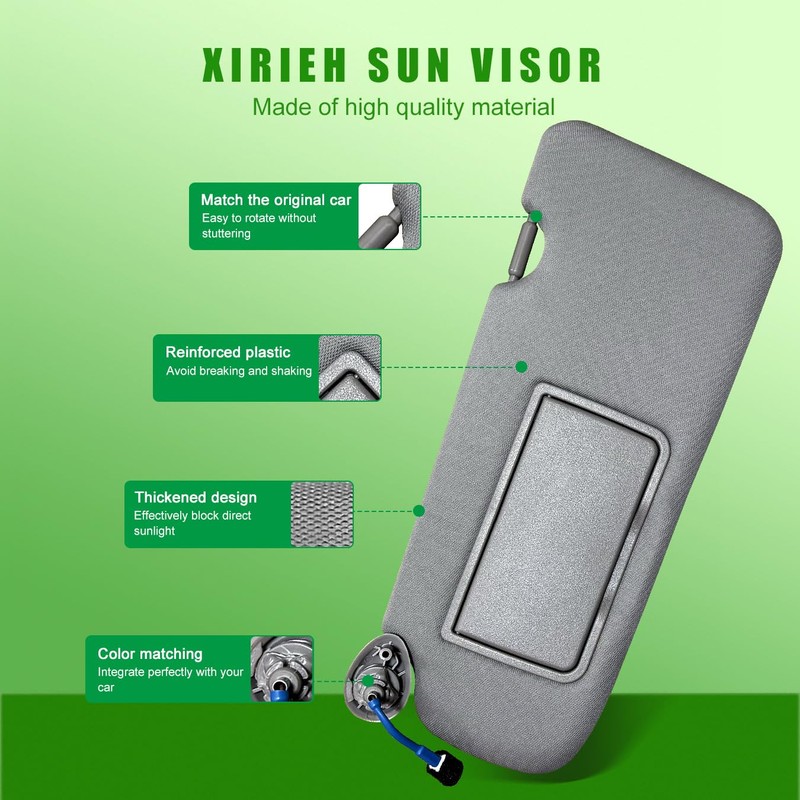 Left Driver & Right Passenger Side Sun Visor for Honda