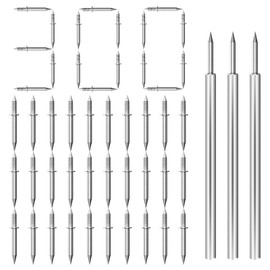 300-Pack Double Headed Skirting Nails with 3 Sleeve Tool - Invisible Double-Headed Nails Screws for Seamless Wood & MDF Baseboard Installation (Traceless Trim Nails)