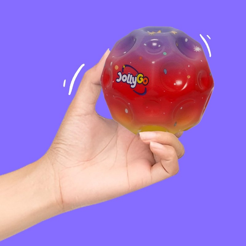 JollyGo Rainbow Moonball, Jumpball, 9.5 cm, Large Moon Ball, A