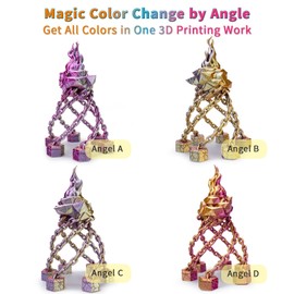 ZIRO Silk 3-in-1 Color Change PLA Filament 1.75mm, Magic Shine Discoloration Multicolors Filament, Triple Color Coextrusion Chrome 3D Filament, Fit Most 3D Printers, 2.2lbs Spool, Metal Blossom(Silky)