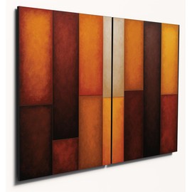 The Plum Penguin Abstract Mark Rothko Inspired Wall Art, Dual A4 MDF Wooden Panels, Vertical Colour Blocks Canvas Alternative 40 x 30cm