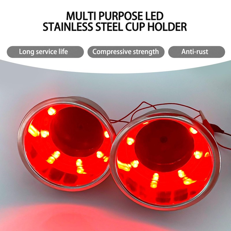 Marinebaby 4 Pcs Blue & Red LED Stainless Steel Cup