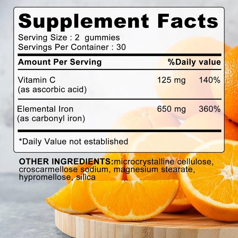 Pslalae - High Potency Iron Gummies - 650MG - Contains