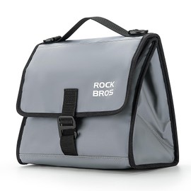 ROCKBROS Bike Bag, 4L-7L Adjustable Capacity Bicycle Bag for Brompton Folding Bike, Insulated Lunch Bag Waterproof Bicycle Front Storage Bag, Crossbody Bag for Men Woman Grey