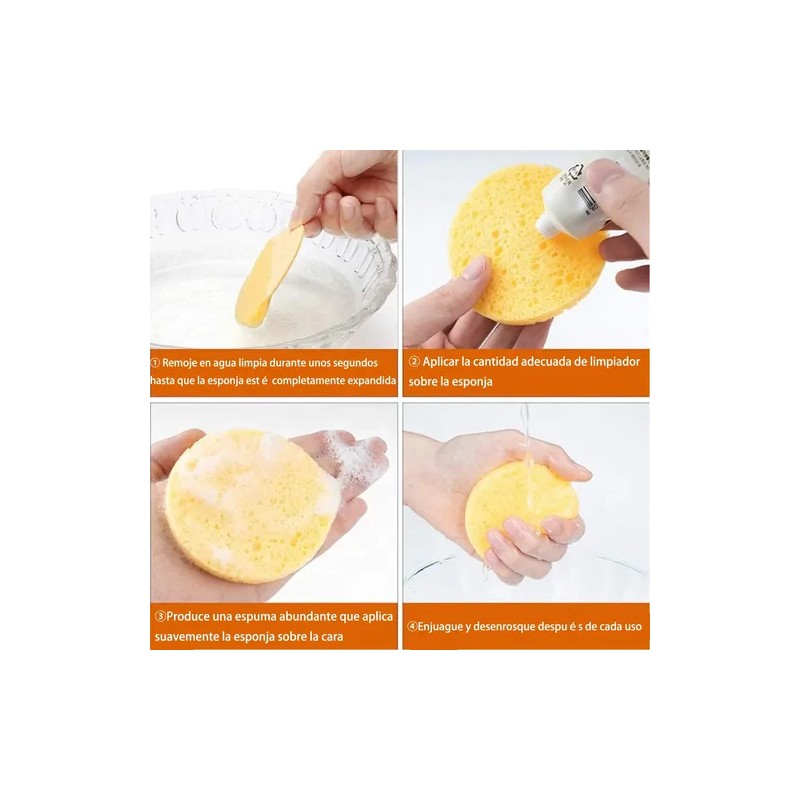50 Pzs Esponja Facial Comprimida Para Limpieza Y Exfoliación
