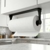 Paper Towel Holder - Self-Adhesive or Drilling, Black, Wall Mounted,
