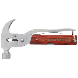 Deer Hunting Gift for Dad Best Buckin Dad Ever Laser Engraved 12-in-1 Hammer Multitool Camping Survival Hammer Multi Tool