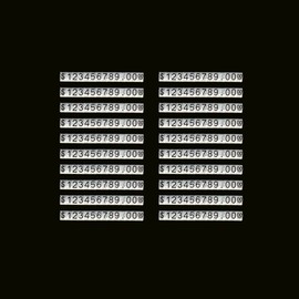 Mollytek 20 Sets Adjustable Price Tag Cube for Jewelry Display Counter Stand Number Letter Dollar Price Block Kit for Retail Shop (Clear Black, S)