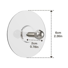 Orimade Shower Caddy Round Adhesive Replacement Stickers Shelf Basket Strips Suction Tapes Large Strong Hook for Bathroom Kitchen Storage Corner Transparent Shelves Wall Mount 2.36", 4 Pack