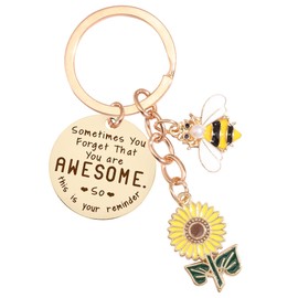 GiftoBi Sunflower Keychains Gifts for Women Sunflower Inspirational Keyring Friendship Sunflower Keychain Gifts Sunflower Key Chain for Women Men Bag Purse Wallet Handbags Backpack
