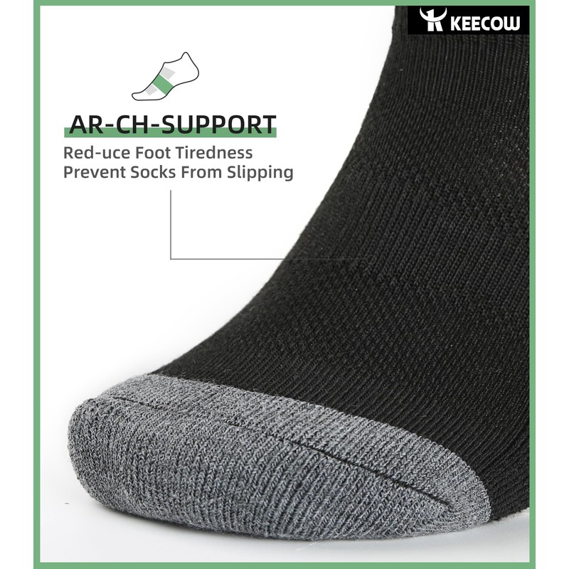 KEECOW Performance Comfort No Show Ankle Cushion Socks For Men